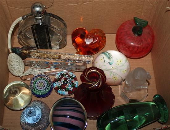 Glass paperweights & others